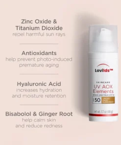 LOVILDS™ UV AOX Elements Tinted Mineral Face Sunscreen Lotion