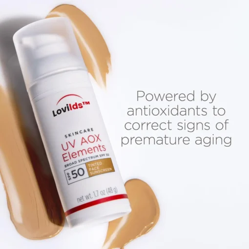 LOVILDS™ UV AOX Elements Tinted Mineral Face Sunscreen Lotion
