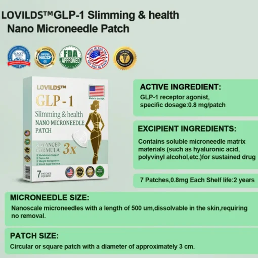 LOVILDS™ GLP-1 & NAD+ Slimming Health Nano Microneedle Patch