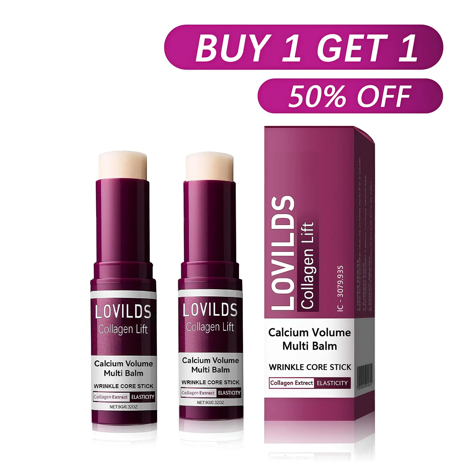 LOVILDS Collagen Lift Eye Balm Stick + Eye Patch Set