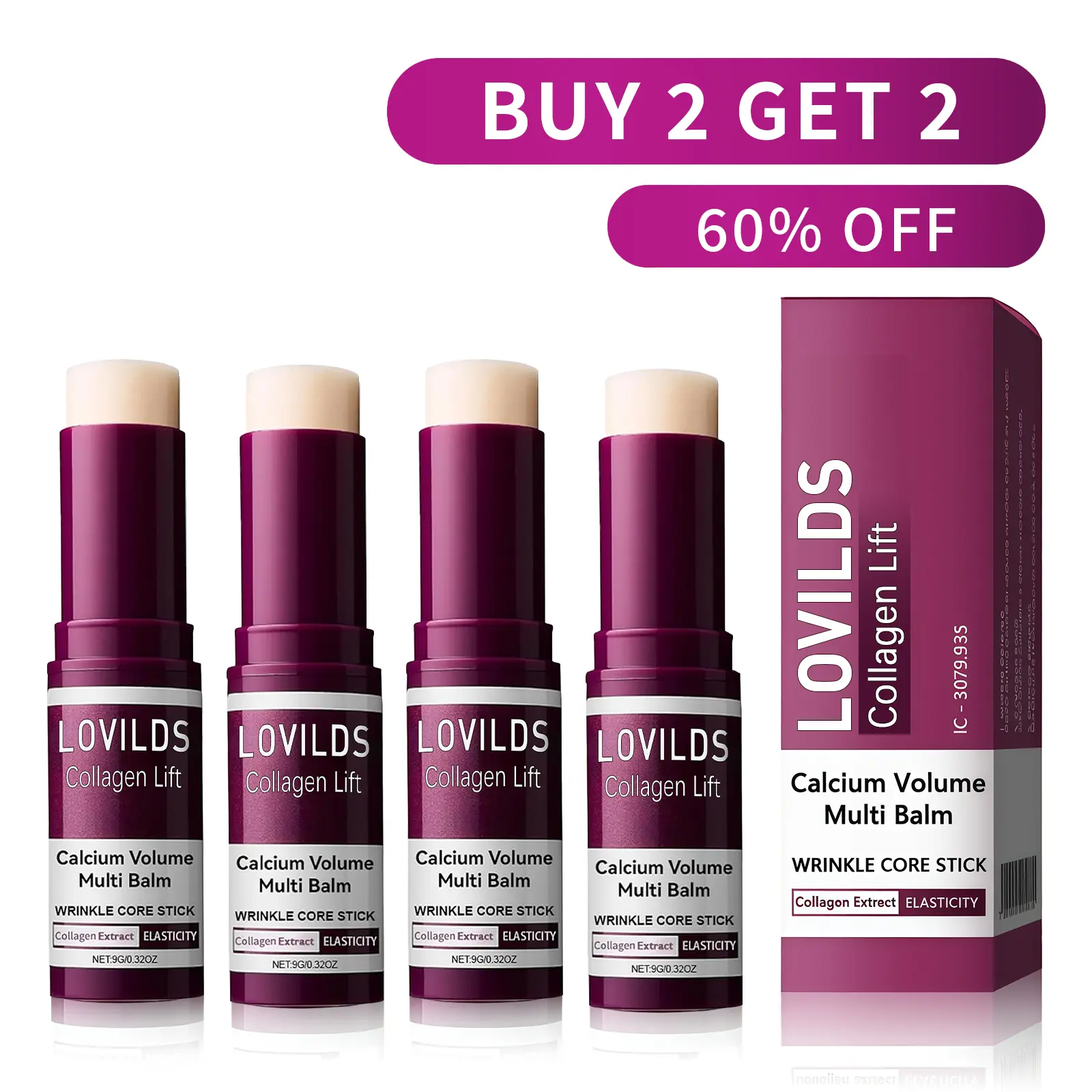 LOVILDS Collagen Lift Eye Balm Stick + Eye Patch Set