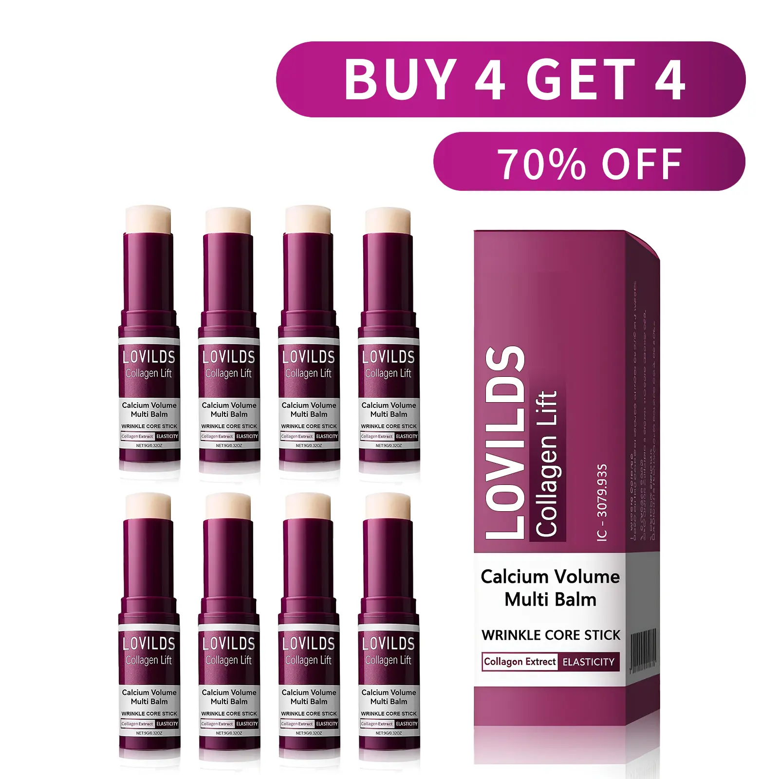 LOVILDS Collagen Lift Eye Balm Stick + Eye Patch Set
