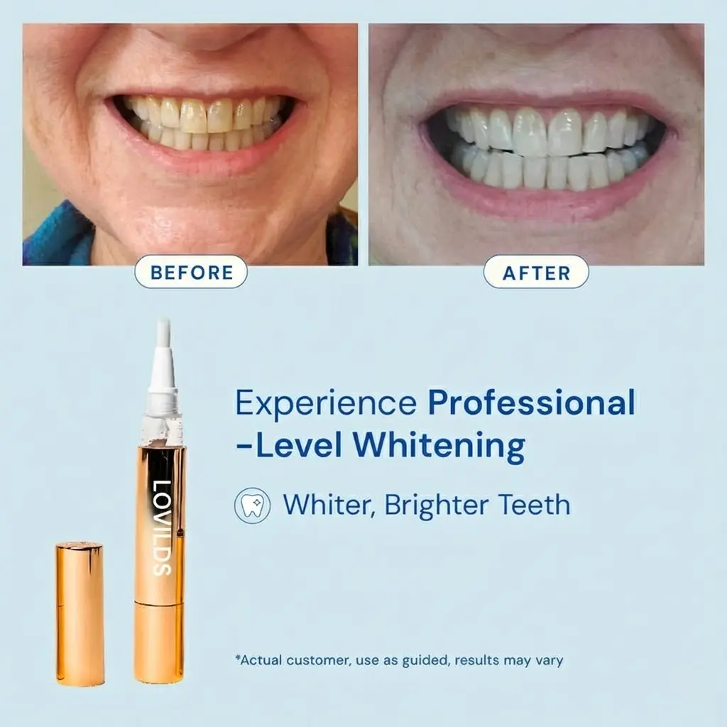 LOVILDS™Extra-Strength Teeth Whitening Serum Pen + Dual-Peroxide Formula & Xylitol