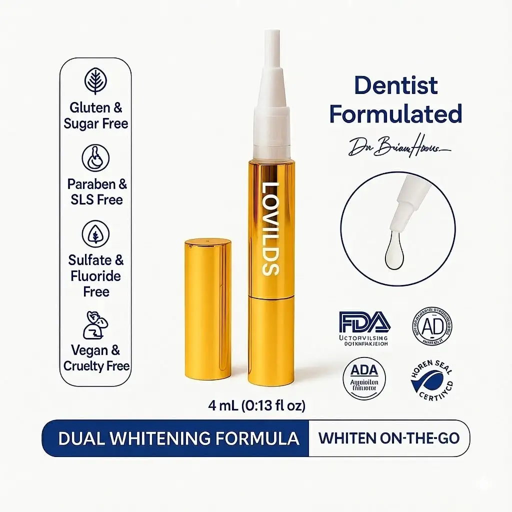 LOVILDS™Extra-Strength Teeth Whitening Serum Pen + Dual-Peroxide Formula & Xylitol
