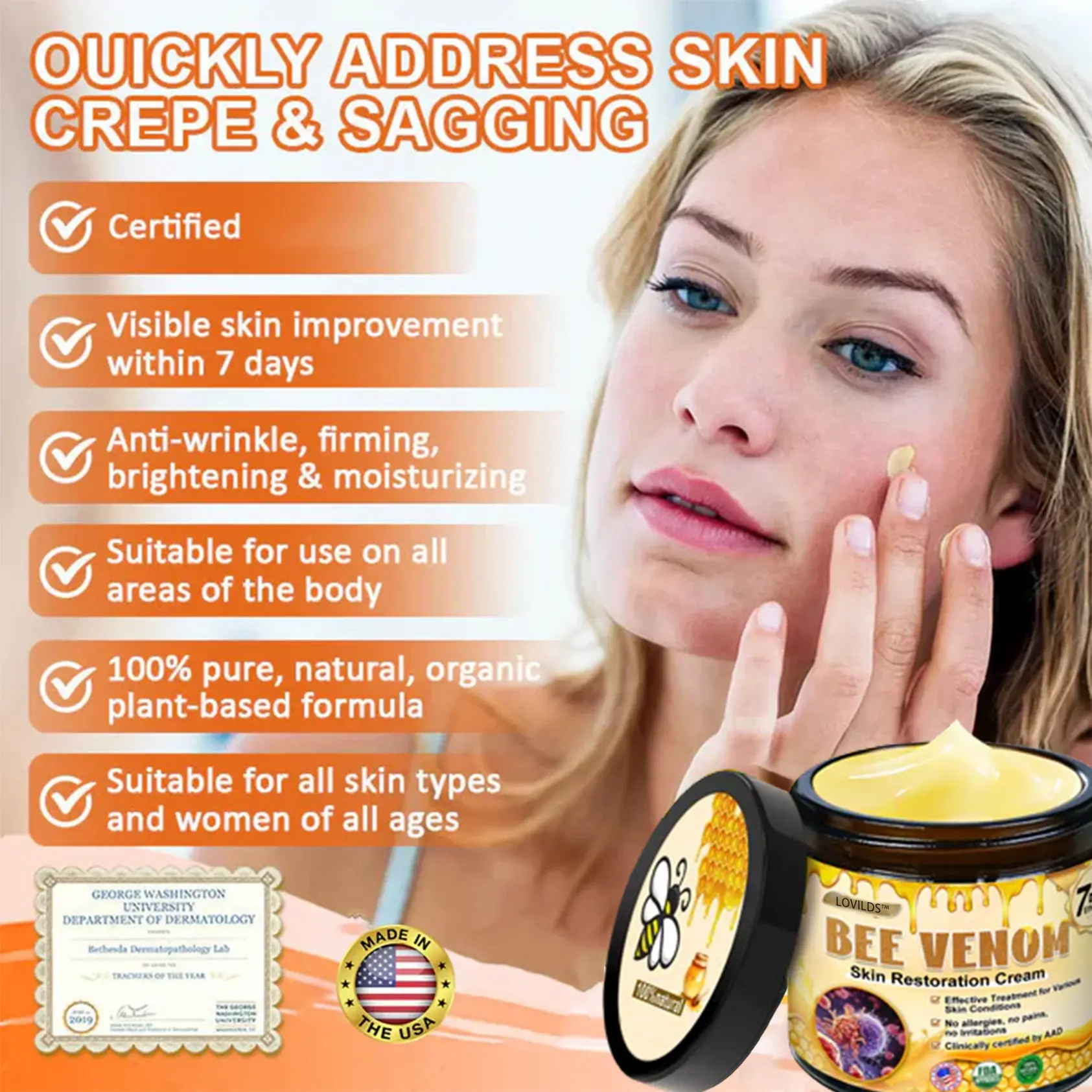 LOVILDS™ Bee Venom Skin Restoration Cream Limited Time 80 OFF