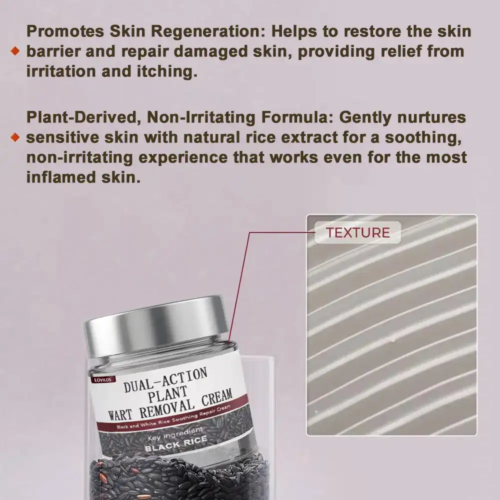 LOVILDS® Black Rice Skin Repair Essence Cream (Removes warts and skin growths, improves keratin buildup and seborrheic dermatitis, follicular keratosis, age spots, and bruising)
