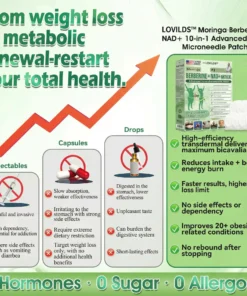 LOVILDS™ Moringa Berberine NAD 𝟏𝟎-𝐢𝐧-𝟏 𝐀𝐝𝐯𝐚𝐧𝐜𝐞𝐝 𝐍𝐚𝐧𝐨 𝐌𝐢𝐜𝐫𝐨𝐧𝐞𝐞𝐝𝐥𝐞 𝐏𝐚𝐭𝐜𝐡 𝐎𝐧𝐜𝐞 𝐃𝐚𝐢𝐥𝐲, 𝐕𝐢𝐬𝐢𝐛𝐥𝐞 𝐑𝐞𝐬𝐮𝐥𝐭𝐬 𝐢𝐧 𝟕 𝐃𝐚𝐲𝐬