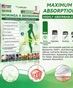 LOVILDS® 𝑴𝒐𝒓𝒊𝒏𝒈𝒂 𝑩𝒆𝒓𝒃𝒆𝒓𝒊𝒏𝒆 10-𝑰𝑵-1 𝑨𝒅𝒗𝒂𝒏𝒄𝒆𝒅 𝑵𝒂𝒏𝒐 𝑴𝒊𝒄𝒓𝒐𝒏𝒆𝒆𝒅𝒍𝒆 𝑷𝒂𝒕𝒄𝒉 (𝐎𝐧𝐜𝐞 𝐃𝐚𝐢𝐥𝐲, 𝐯𝐢𝐬𝐢𝐛𝐥𝐞 𝐜𝐡𝐚𝐧𝐠𝐞𝐬 𝐢𝐧 𝟕 𝐝𝐚𝐲𝐬 𝐎𝐛𝐞𝐬𝐢𝐭𝐲, 𝐃𝐢𝐚𝐛𝐞𝐭𝐞𝐬, 𝐒𝐥𝐞𝐞𝐩 𝐀𝐩𝐧𝐞𝐚, 𝐀𝐧𝐝 𝐉𝐨𝐢𝐧𝐭 𝐈𝐬𝐬𝐮𝐞𝐬