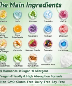 LOVILDS® MoringaBerberine NAD 10-in-1 Nano Microneedle Patch Daily, Visible Results in 7 Days For Weight, Skin, Diabetes Joint Health