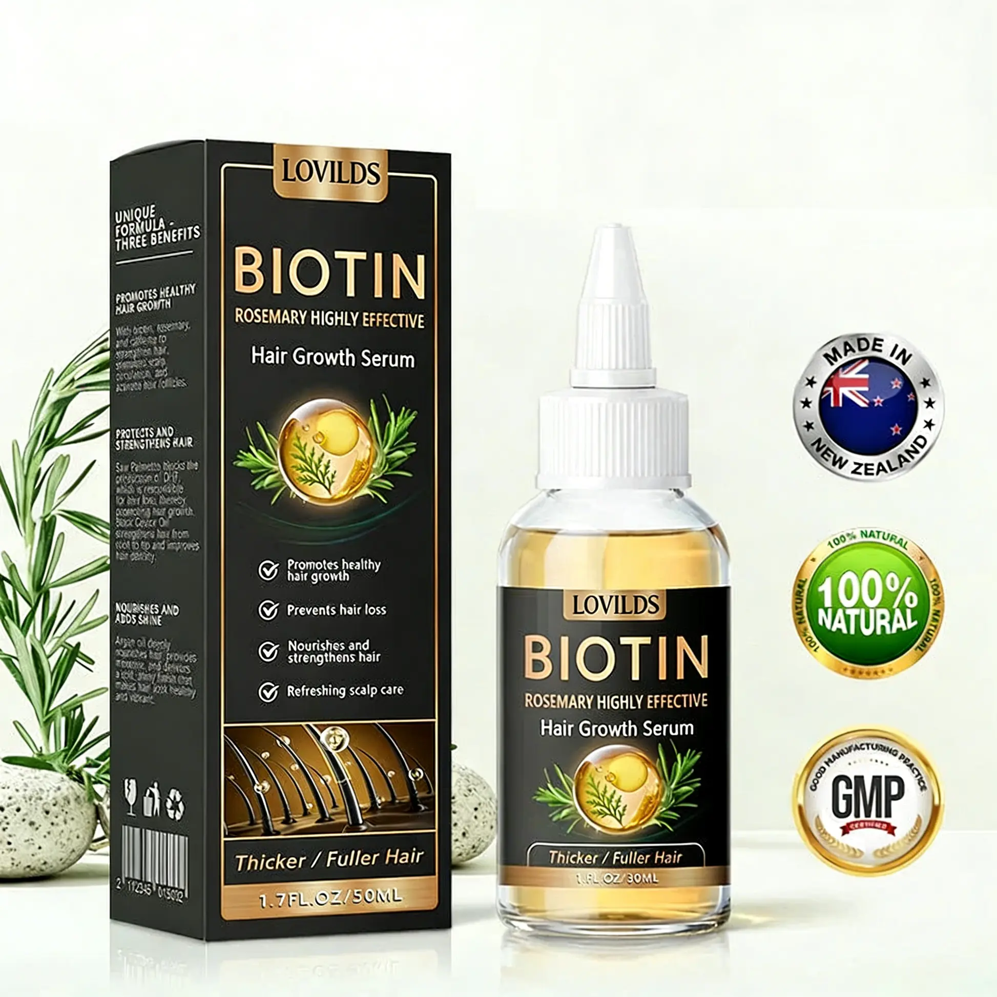 LOVILDS® Highly Effective Biotin & Rosemary Hair Growth Serum