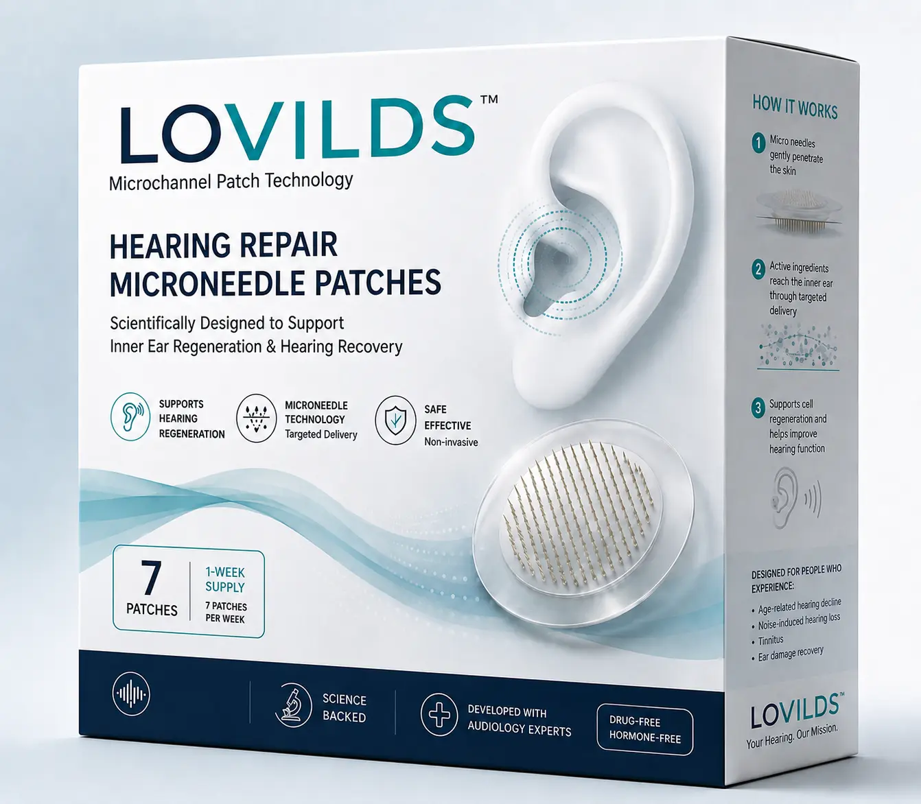 LOVILDS™ HEARING REPAIR MICRONEEDLE PATCHES