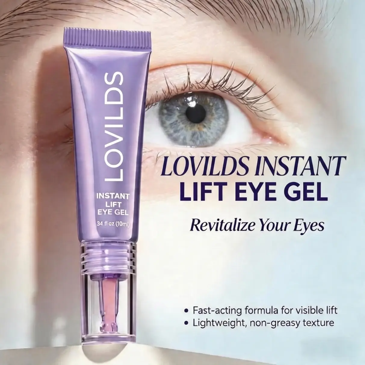 LOVILDS Instant Lift Eye Gel – Smooth Wrinkles & Reduce the Look of Under-Eye Bags
