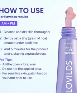 LOVILDS Instant Lift Eye Gel – Smooth Wrinkles & Reduce the Look of Under-Eye Bags