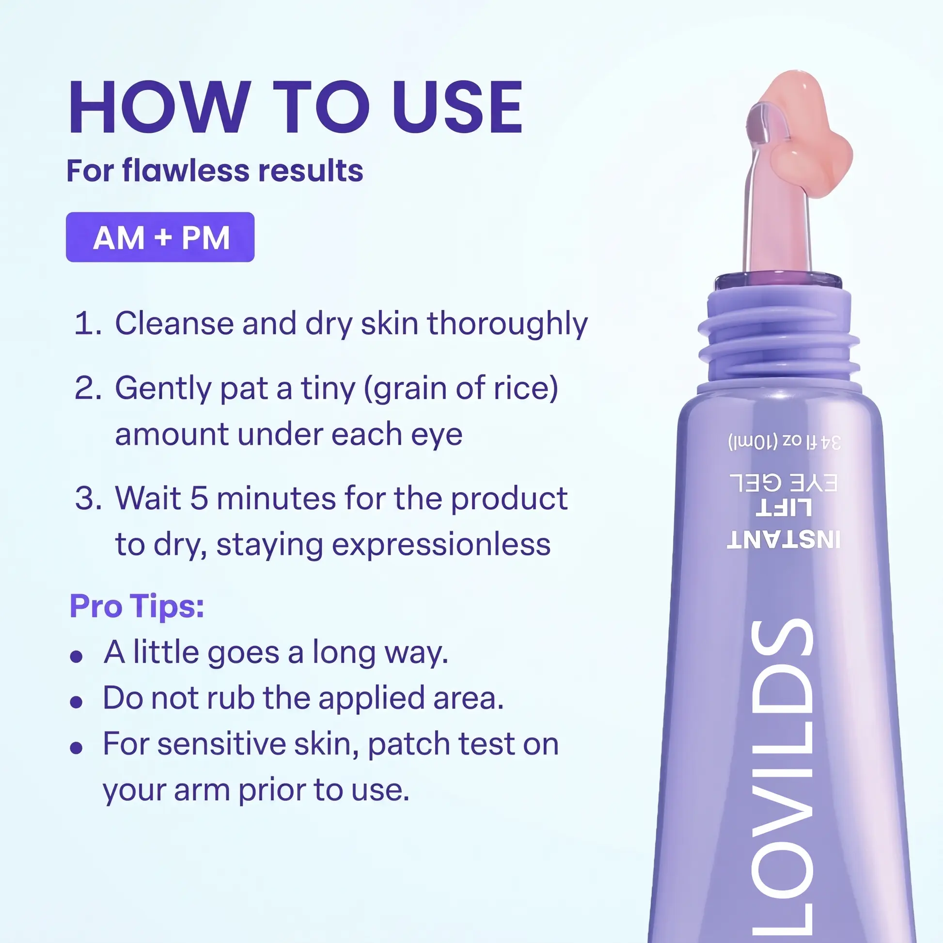 LOVILDS Instant Lift Eye Gel – Smooth Wrinkles & Reduce the Look of Under-Eye Bags