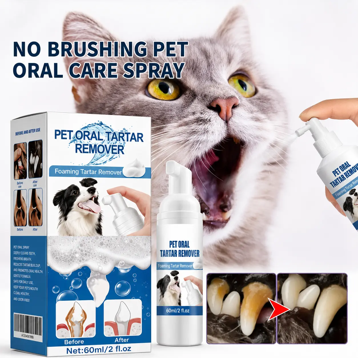 LOVILDS™ NO BRUSHING oral care spray for dogs cats