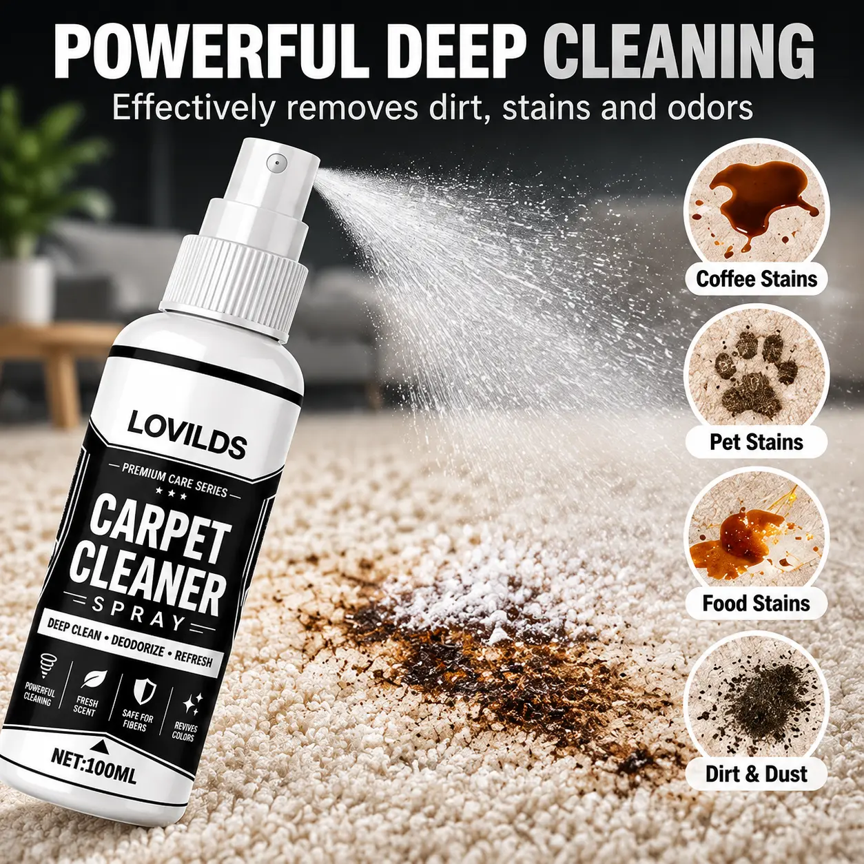 LOVILDS Carpet Cleaner Spray