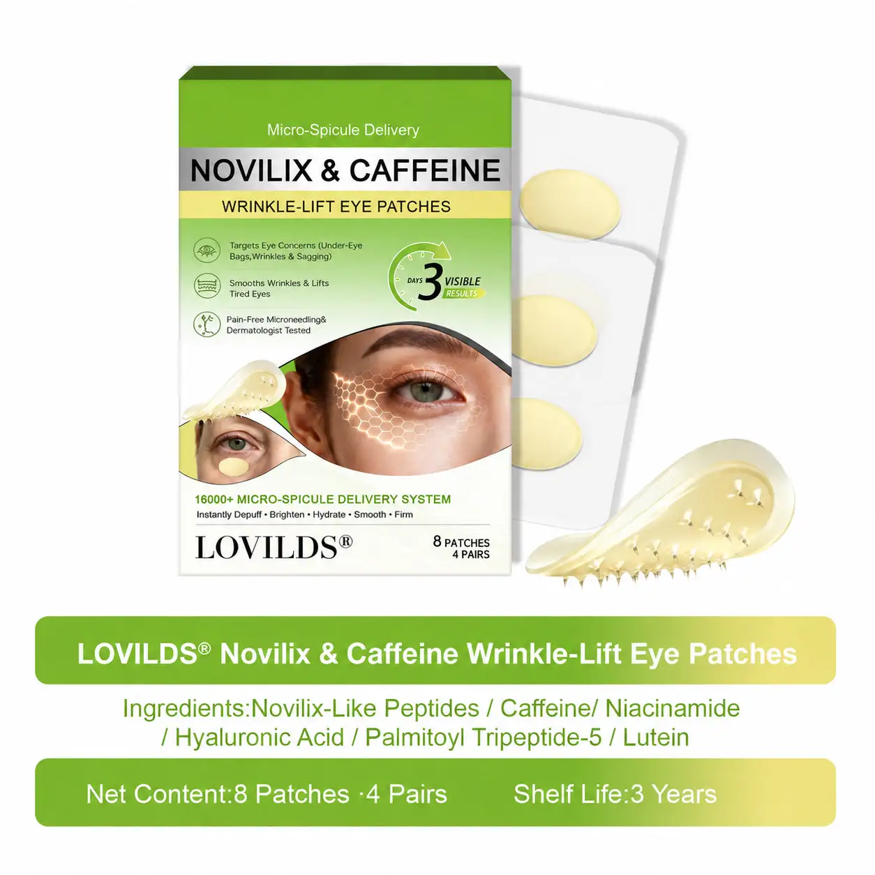LOVILDS® NOVILIX & Caffeine Wrinkle-Lift Eye Patches