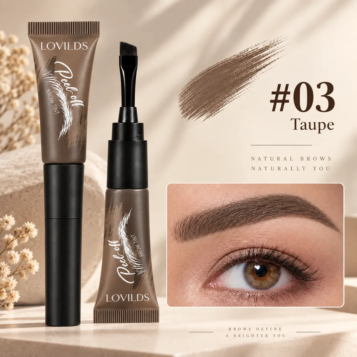 LOVILDS® Peel-Off Brow Tint – Long-Wear Waterproof Eyebrow Gel