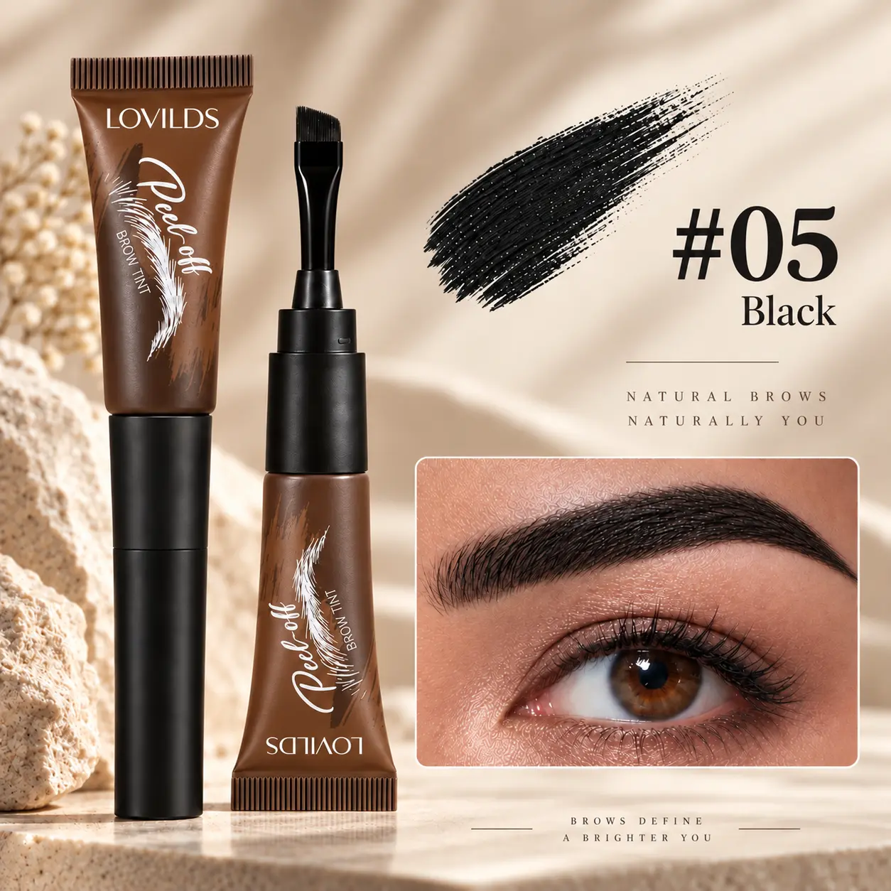 LOVILDS® Peel-Off Brow Tint – Long-Wear Waterproof Eyebrow Gel