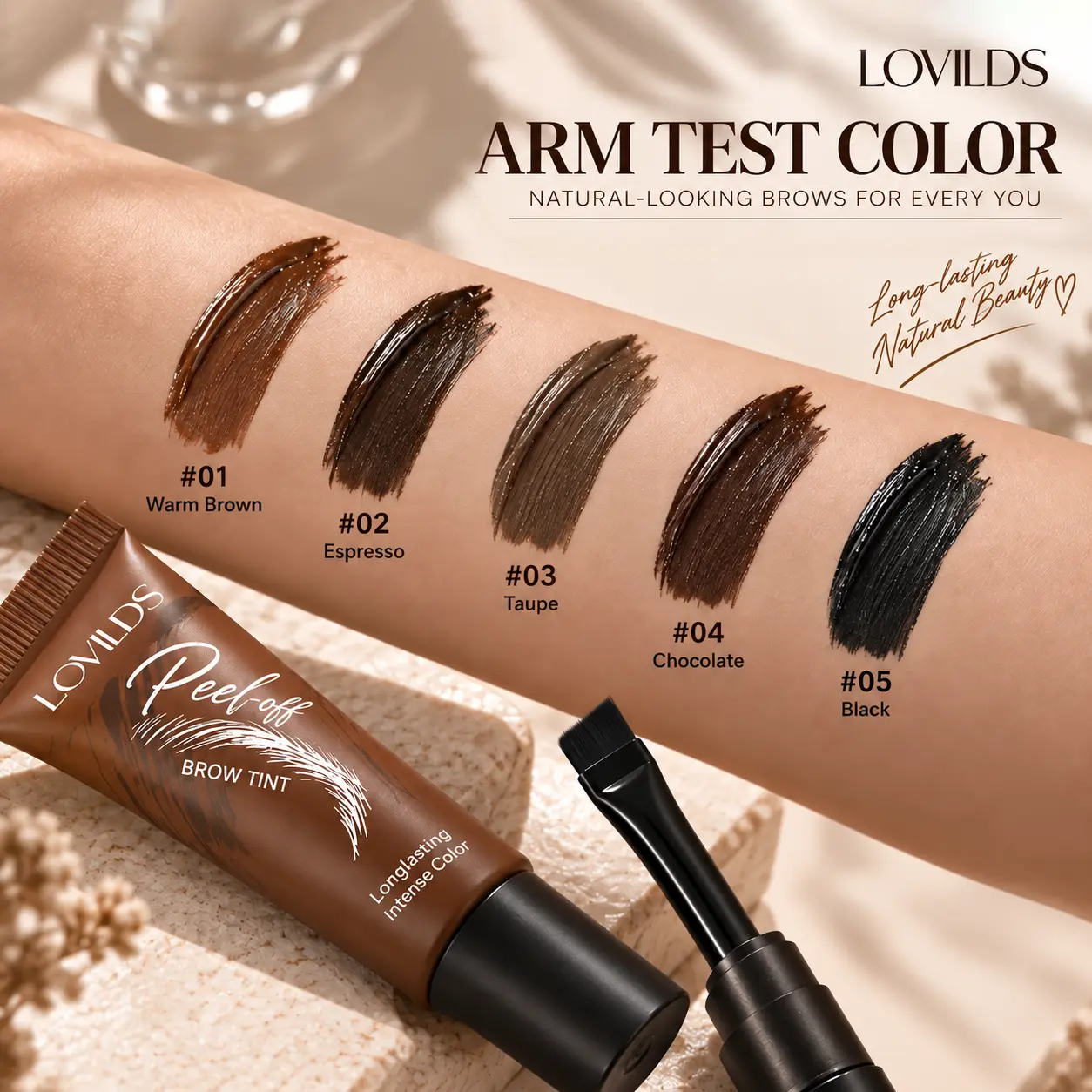 LOVILDS® Peel-Off Brow Tint – Long-Wear Waterproof Eyebrow Gel